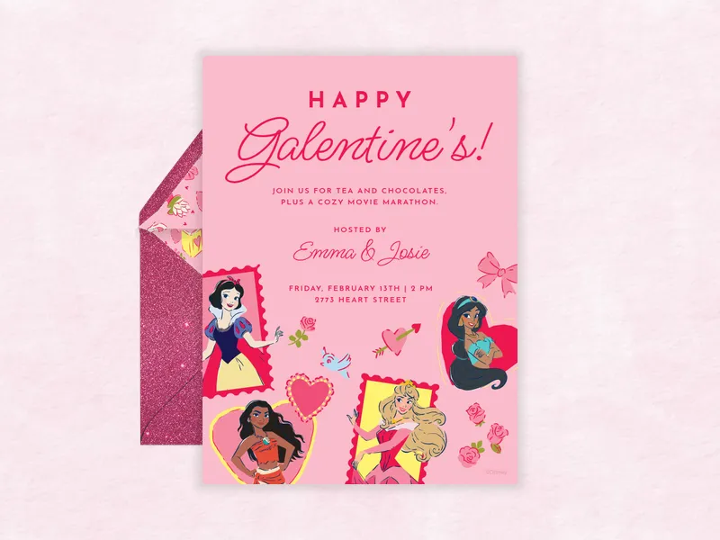 Disney: Princess Hearts Invitation premium template design