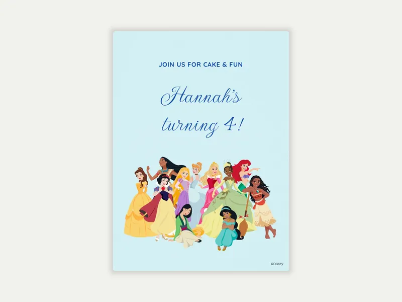 Disney: Princess Party Invitation free template design