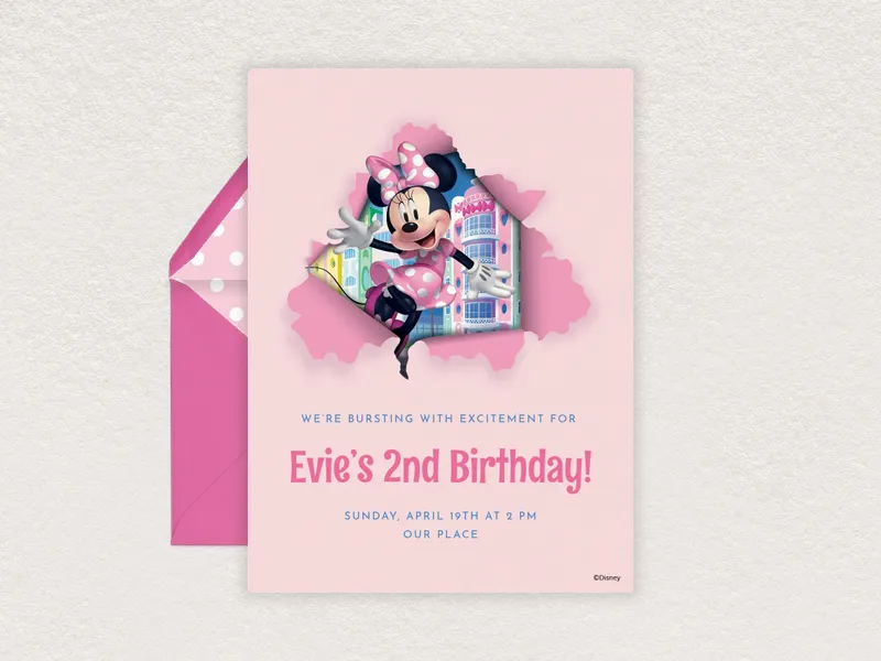 Disney’s Minnie Mouse: Pop on Over - disney - Invitation