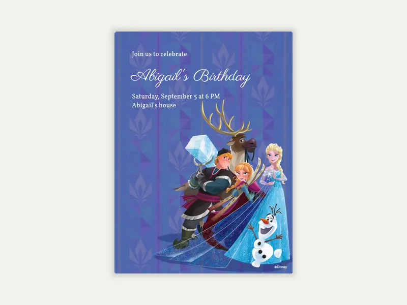 Disney’s Frozen: Anna, Elsa & Friends Invitation free template design