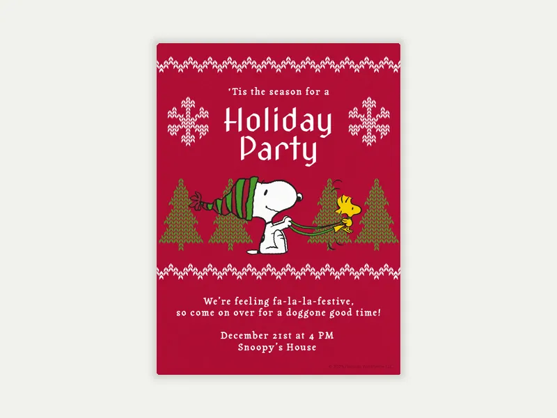 PEANUTS®: Cozy Sweater - holiday_party - Invitation