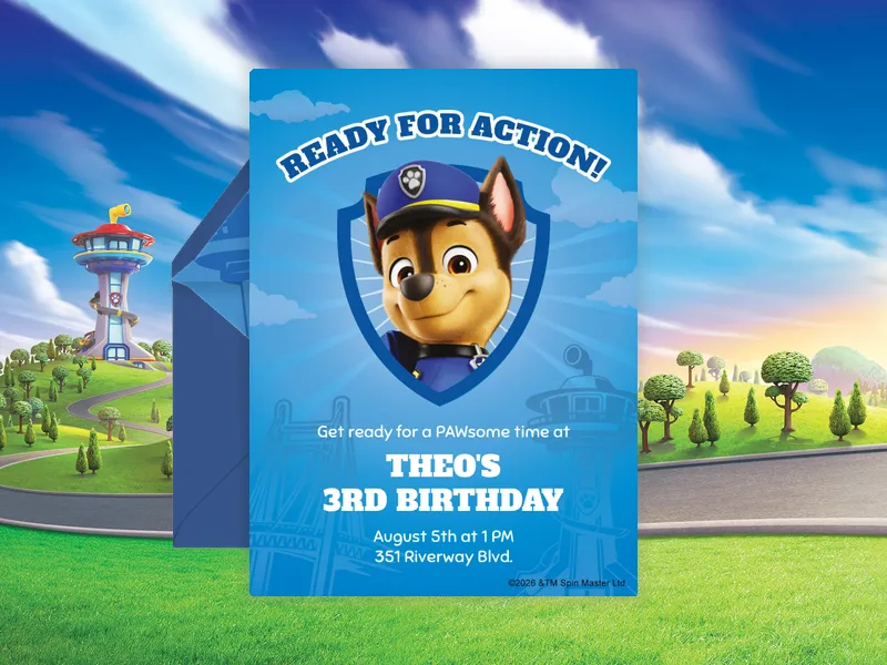 PAW Patrol™: PAWsome Times Invitation premium template design
