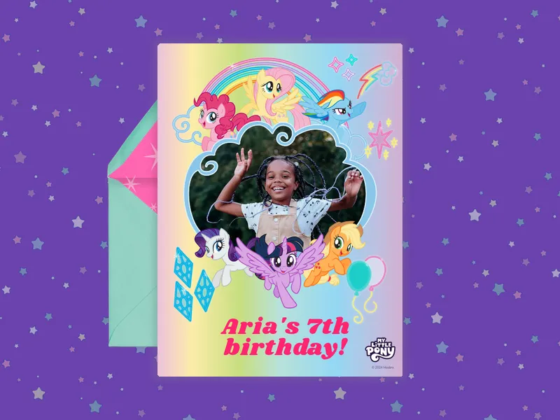 My Little Pony: Party Like a Pony (Photo) Invitation premium template design