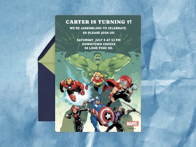 Marvel’s The Avengers: Avengers Assemble Invitation premium template design