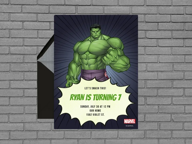 Marvel’s Hulk: Smash This Party - featured - Invitation