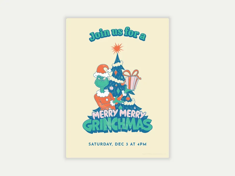 Dr. Seuss: Everybody Loves Grinchmas Invitation free template design