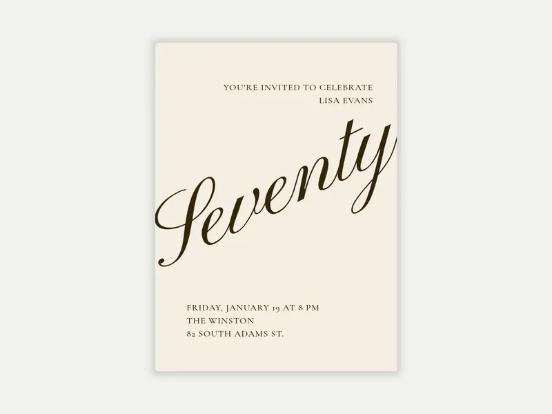Cursive Numbers Invitation free template design