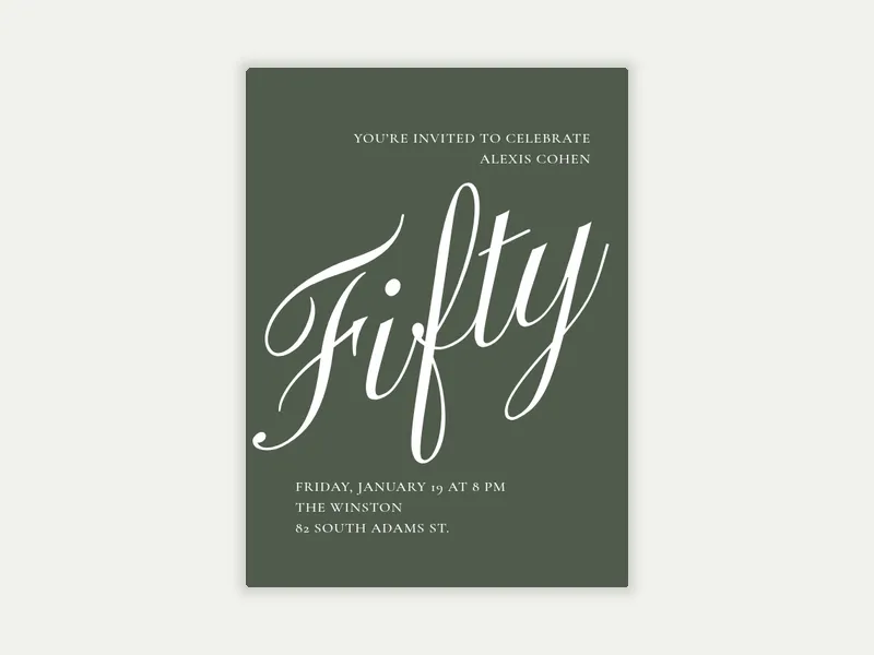 Cursive Numbers Invitation free template design