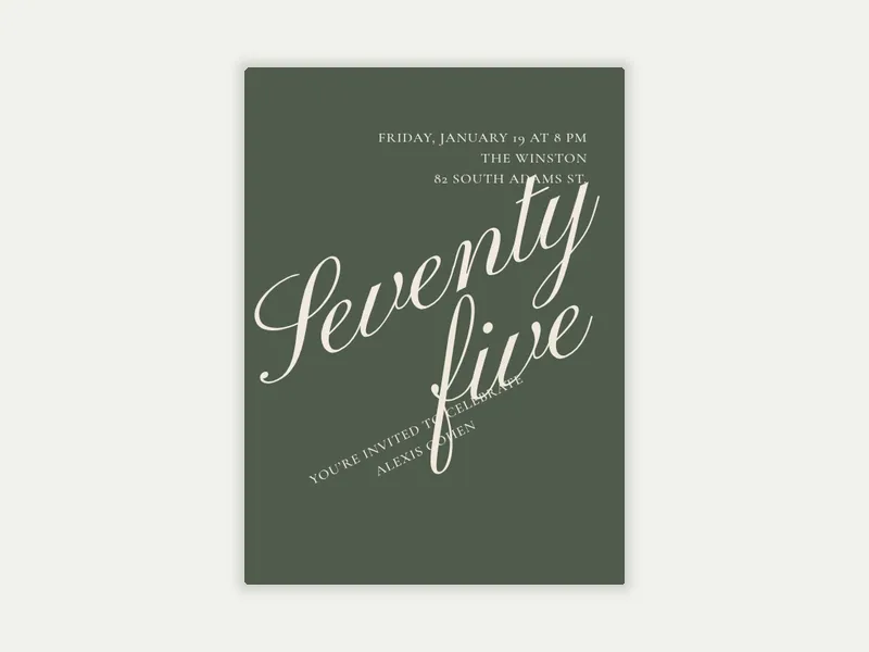 Cursive Numbers Invitation free template design