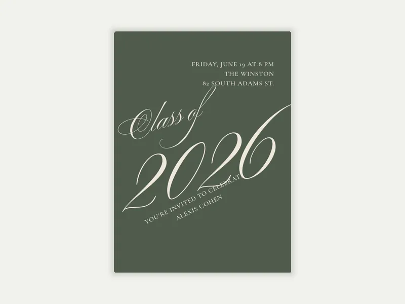 Cursive Numbers Invitation free template design