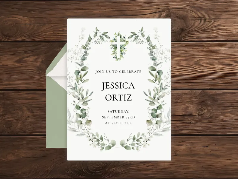 Eucalyptus Embrace Invitation premium template design