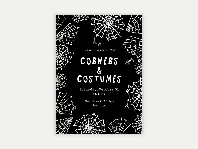 Spooky Spider Webs Invitation free template design