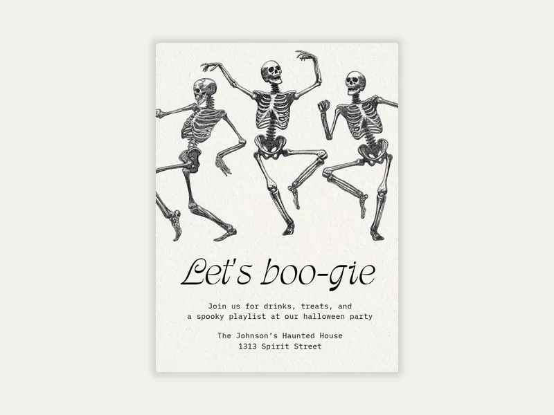 Skeleton Etching - summerween - Invitation