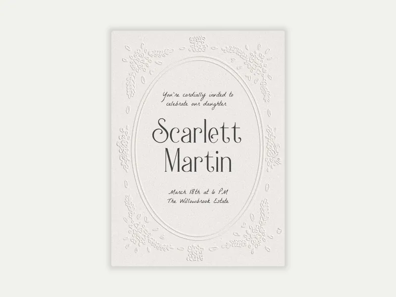 Floral Cameo Invitation free template design