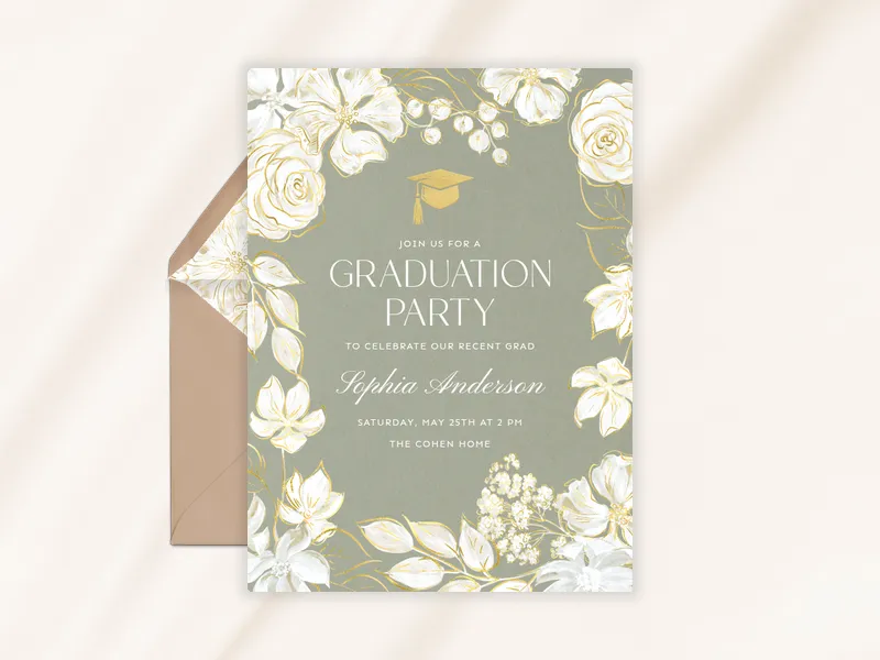 Blooming Roses Invitation premium template design