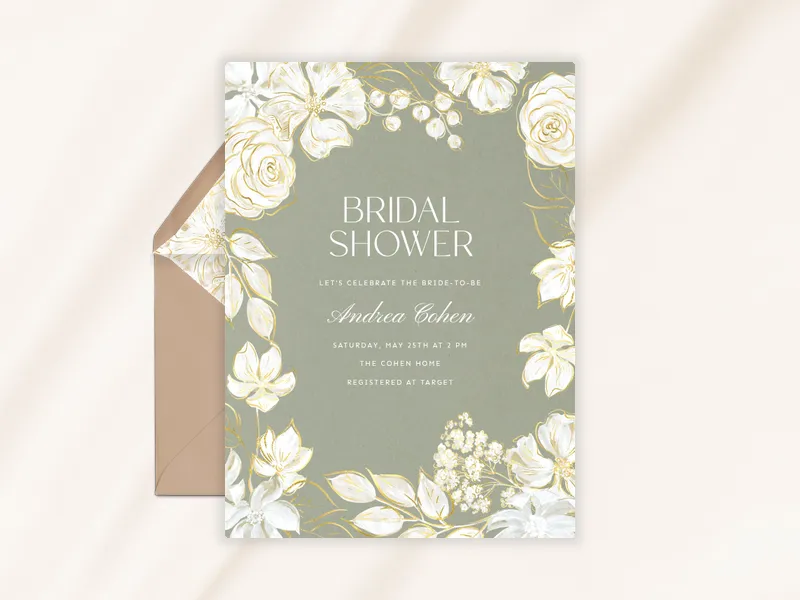 Blooming Roses Invitation premium template design