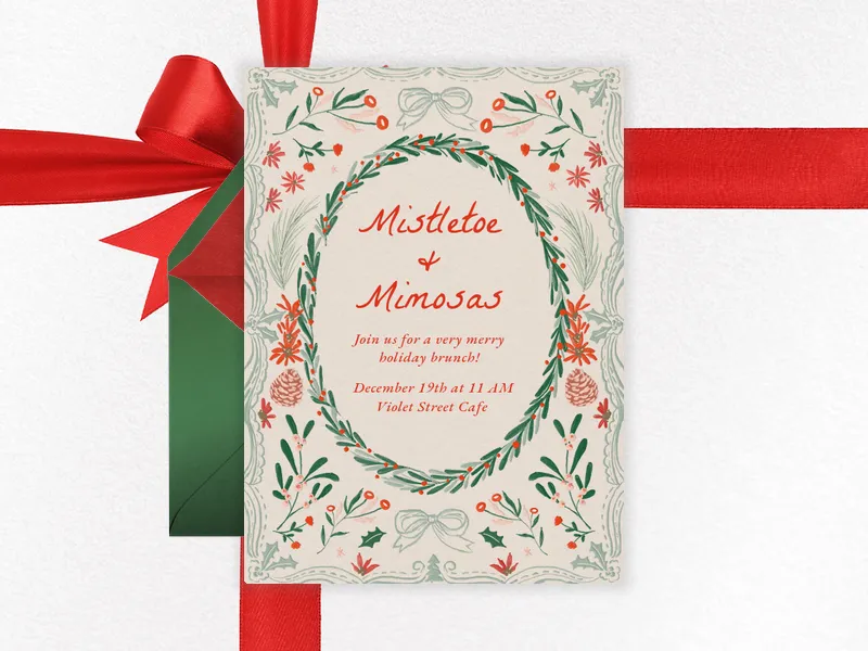 Dainty Wreath Invitation premium template design