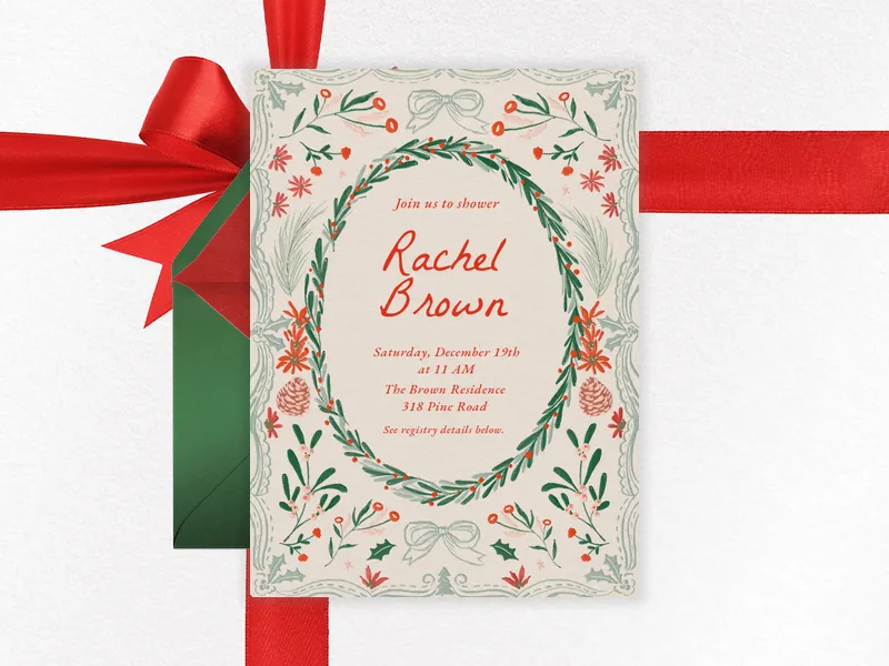 Dainty Wreath Invitation premium template design
