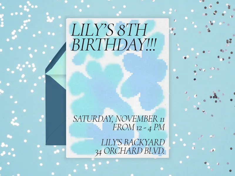 Abstract Petals Invitation premium template design