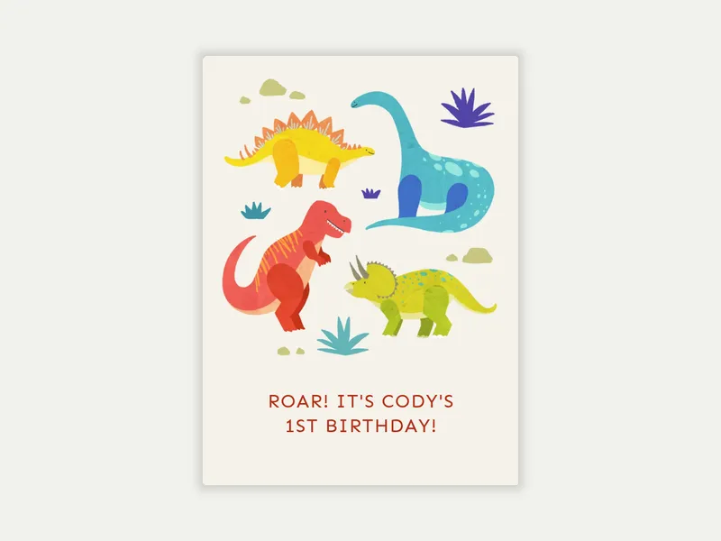 All the Dinos - babys_first - Invitation