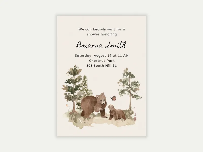 Among the Trees Invitation free template design
