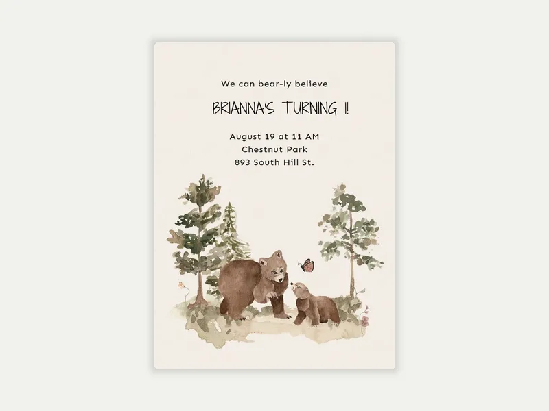 Among the Trees Invitation free template design
