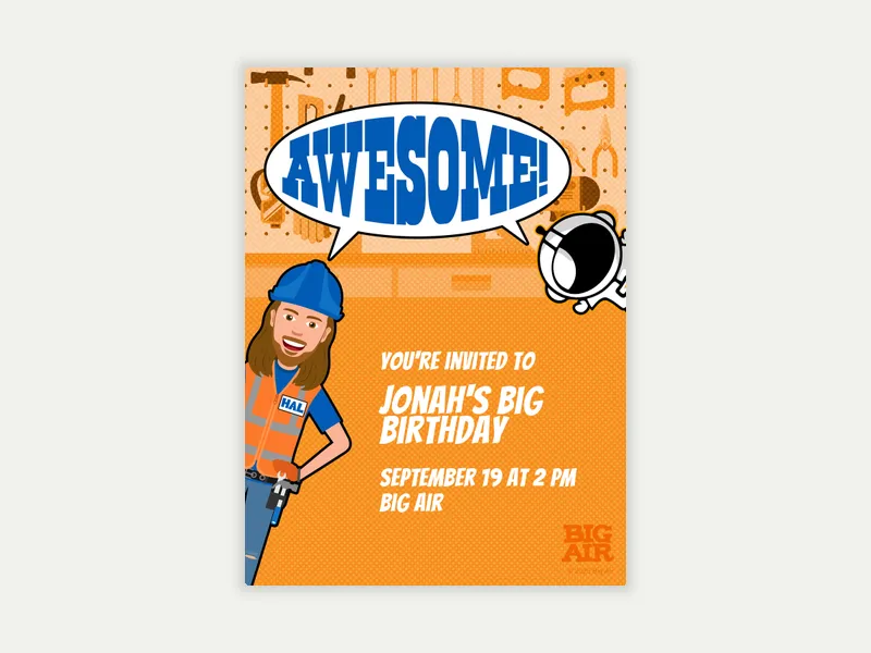 Big Air x Handyman Hal: Construction Zone - featured - Invitation