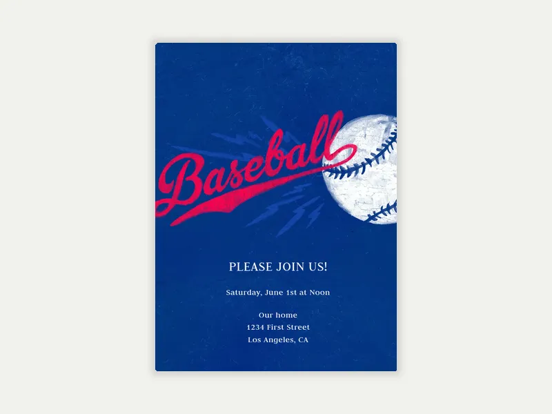 Ball and Strikes Invitation free template design
