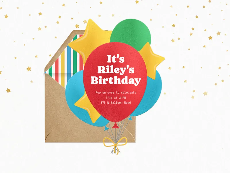 Balloon Bundle Invitation premium template design