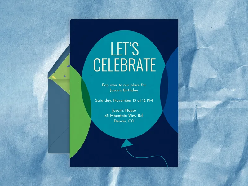 Balloon Theme - adults - Invitation