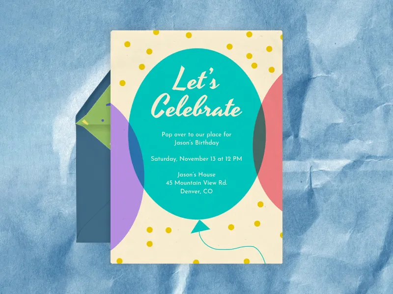 Balloon Theme Invitation premium template design
