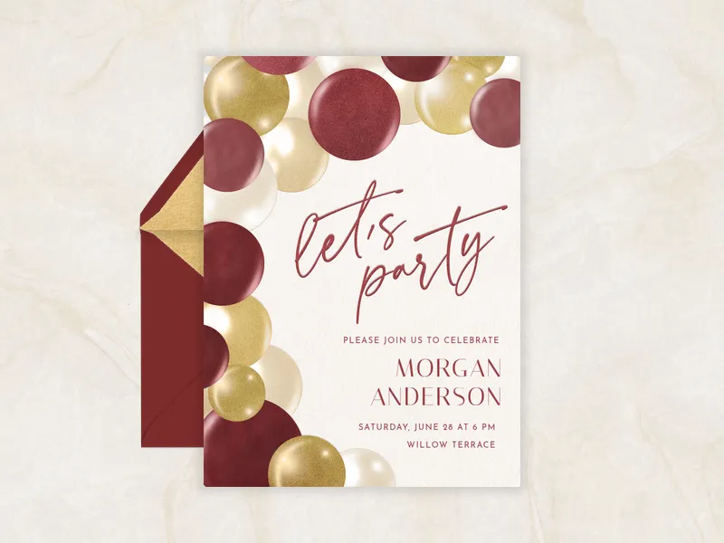 Balloon Arch Invitation premium template design