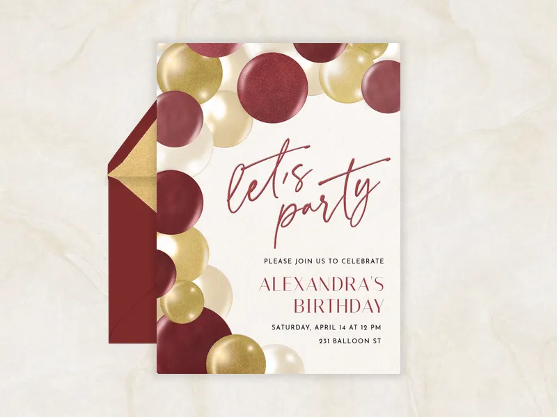 Balloon Arch Invitation premium template design