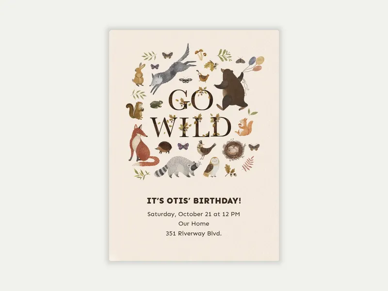 Woodland Forest - fall - Invitation