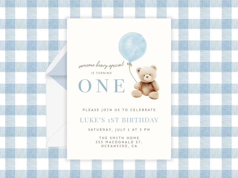 Someone Beary Special Invitation premium template design