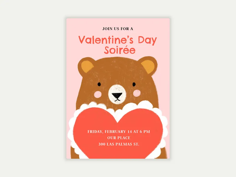 Love You Beary Much Invitation free template design