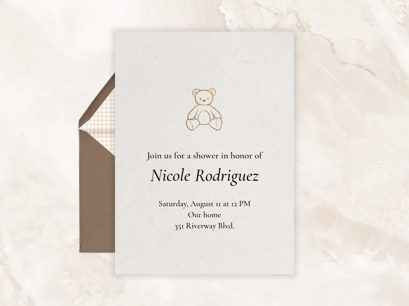 Beary Cute Invitation premium template design