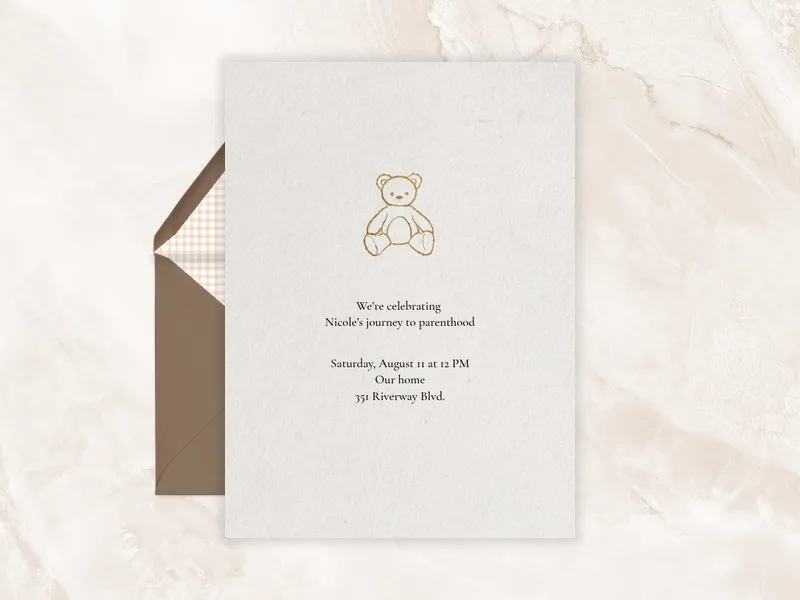Beary Cute Invitation premium template design