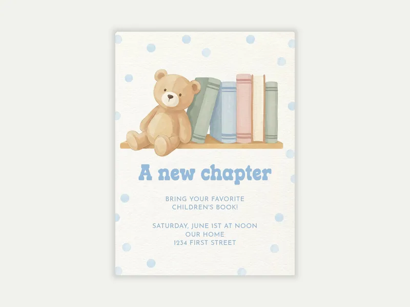 A New Chapter Invitation free template design