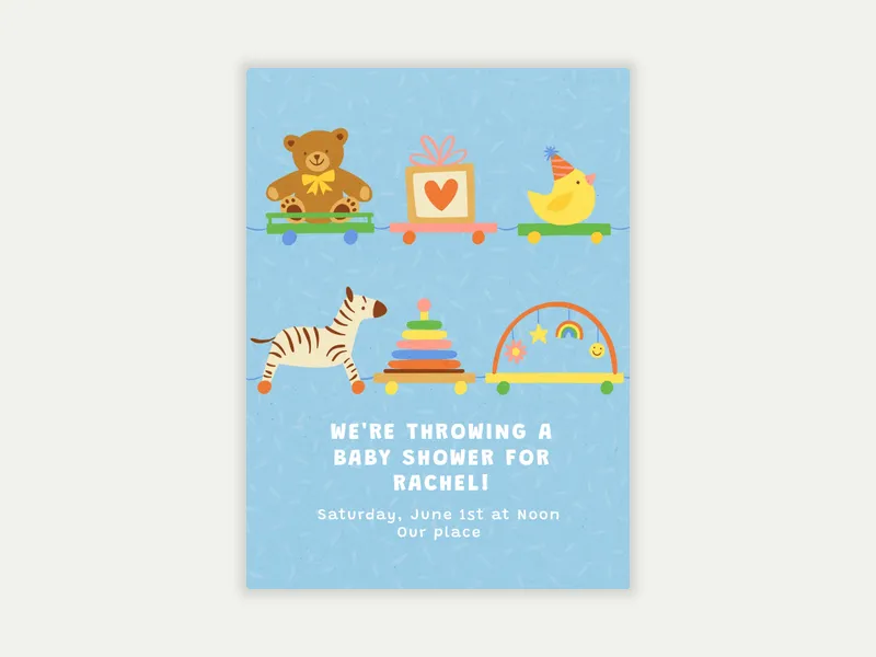 Baby Toy Parade Invitation free template design
