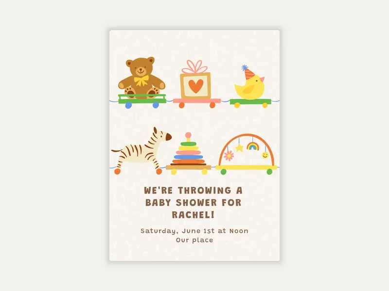 Baby Toy Parade Invitation free template design