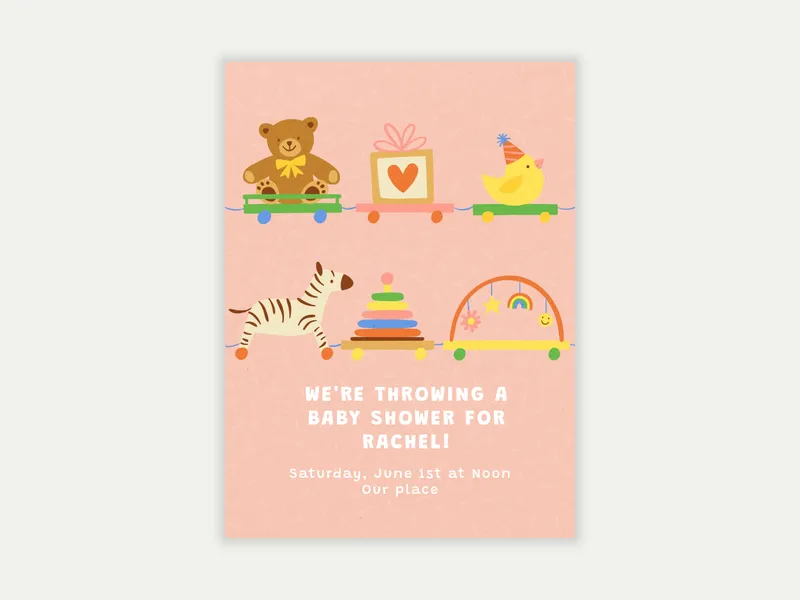 Baby Toy Parade Invitation free template design
