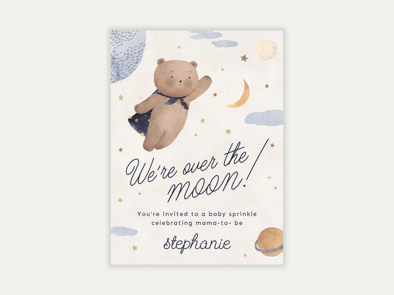 Little Moon Bears Invitation free template design