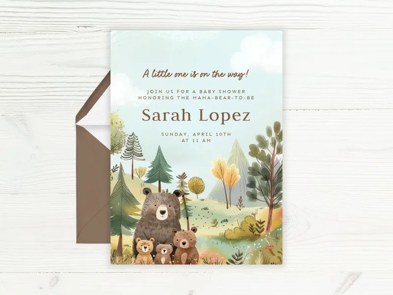 Forest Family Invitation premium template design