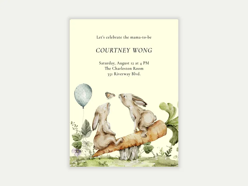 Everybunny Gather Around Invitation free template design