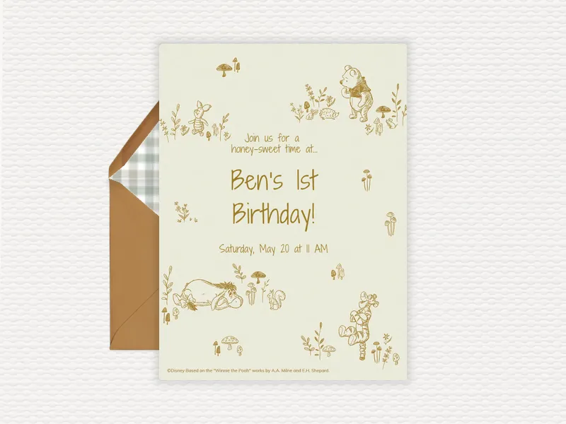 Disney’s Winnie the Pooh: Always Together Invitation premium template design