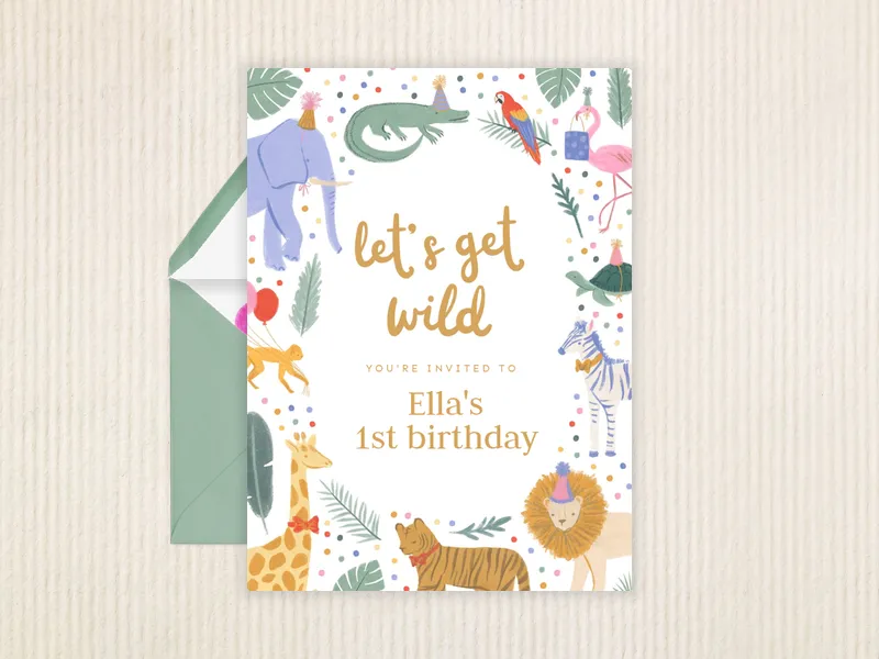 Little Party Animal Invitation premium template design