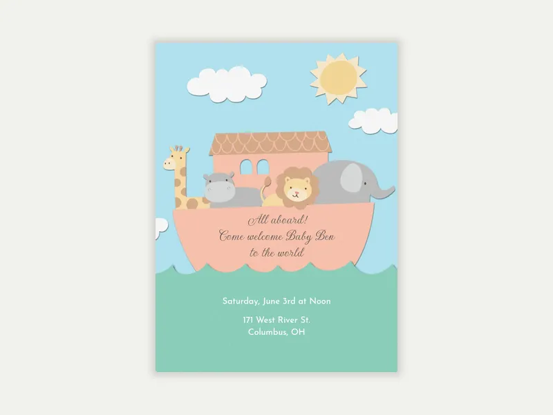 Baby Noah - sip_and_see - Invitation