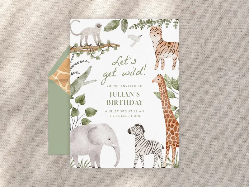 Wild, Wild, Watercolor - 3rd_birthday - Invitation