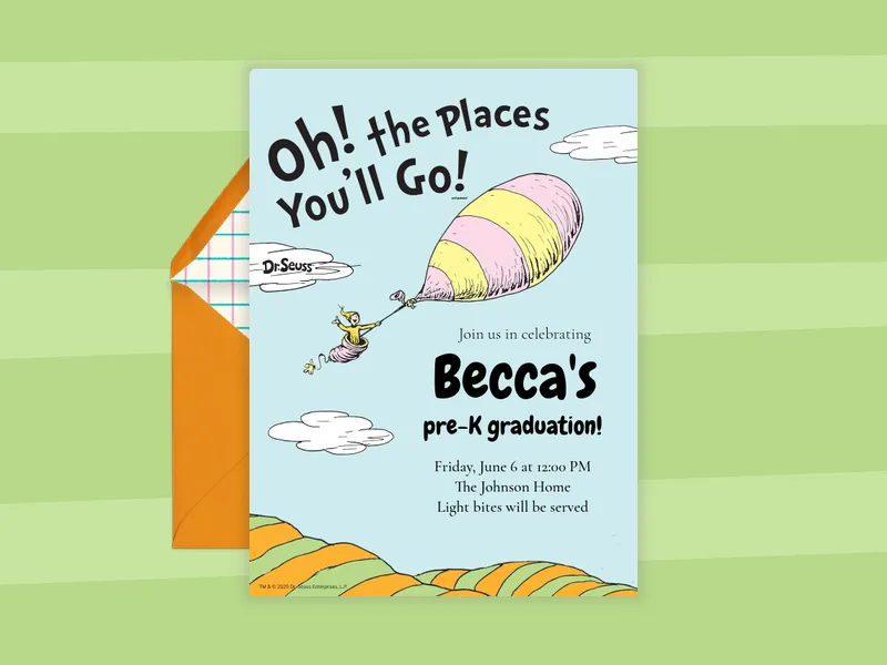 Dr. Seuss: People & Places Invitation premium template design